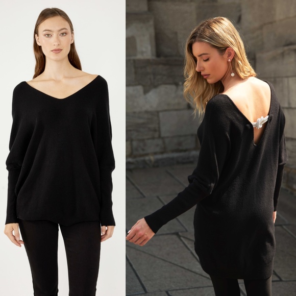 Frank Lyman V-neck Thigh-length Pullover Sweater - Picture 1 of 13